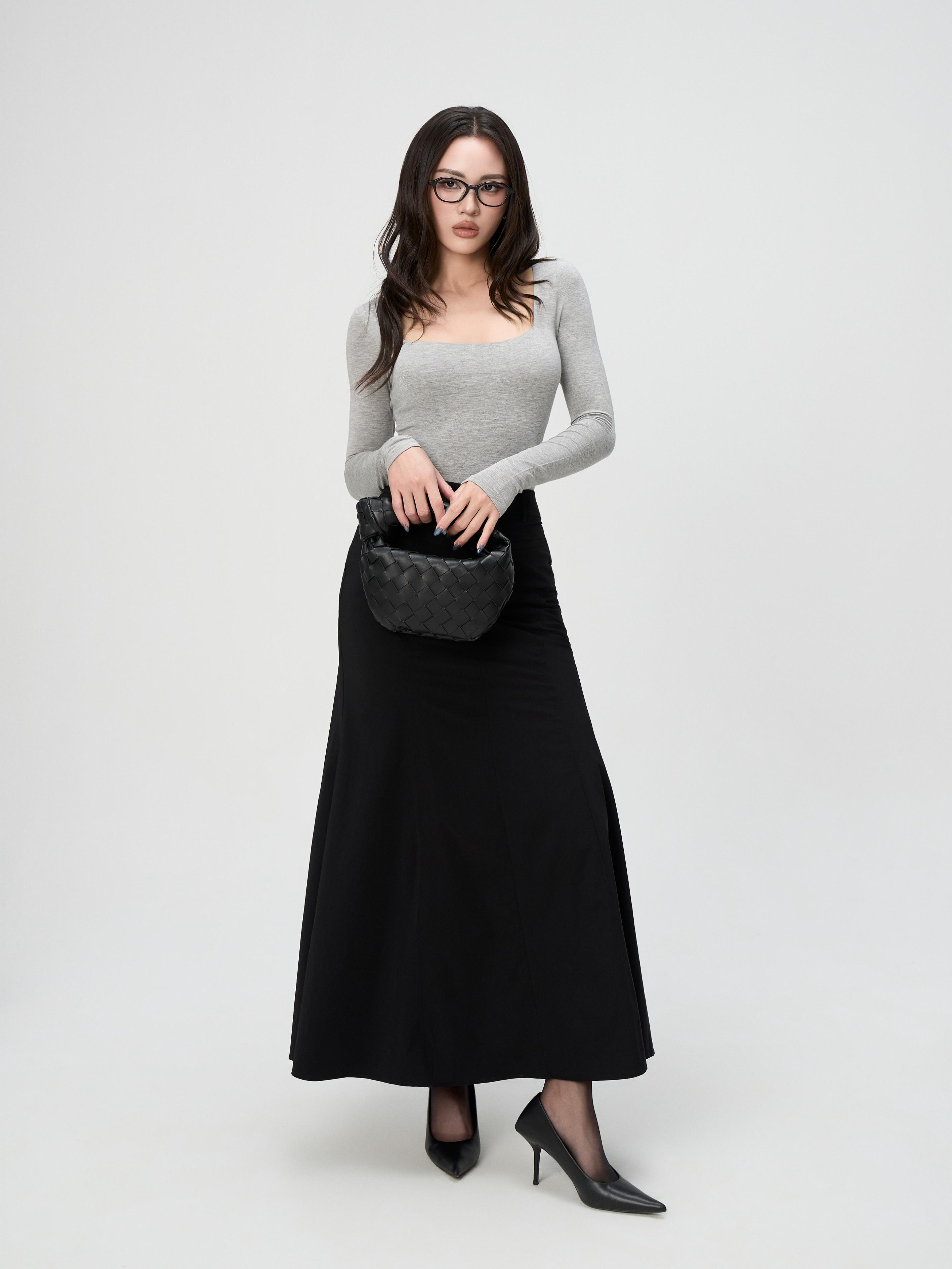 Chân Váy Maxi Đuôi Cá Nữ BUSY Cạp Ngang Rốn Vải Gió Cao Cấp - CVĐC3