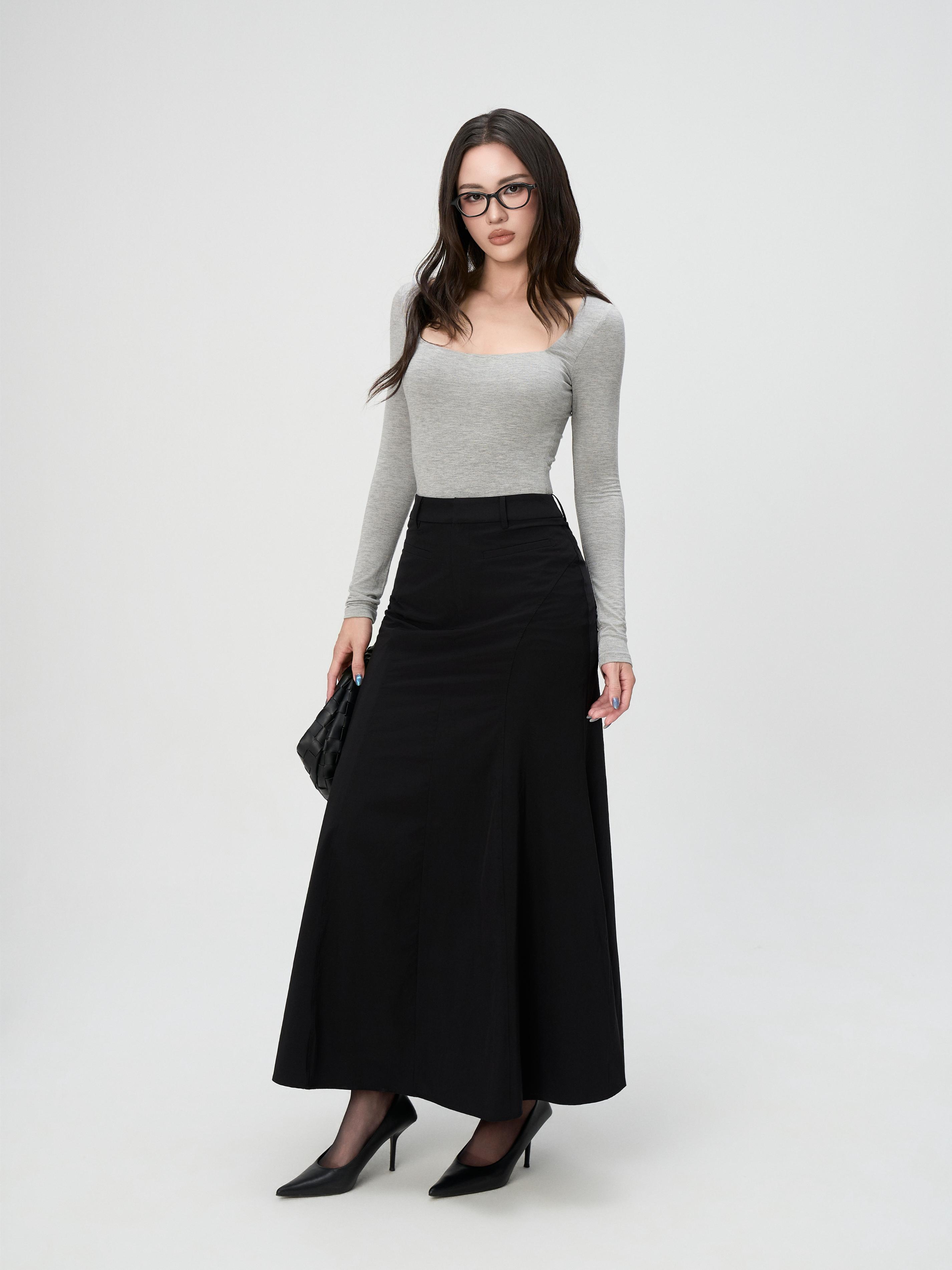 Chân Váy Maxi Đuôi Cá Nữ BUSY Cạp Ngang Rốn Vải Gió Cao Cấp - CVĐC3