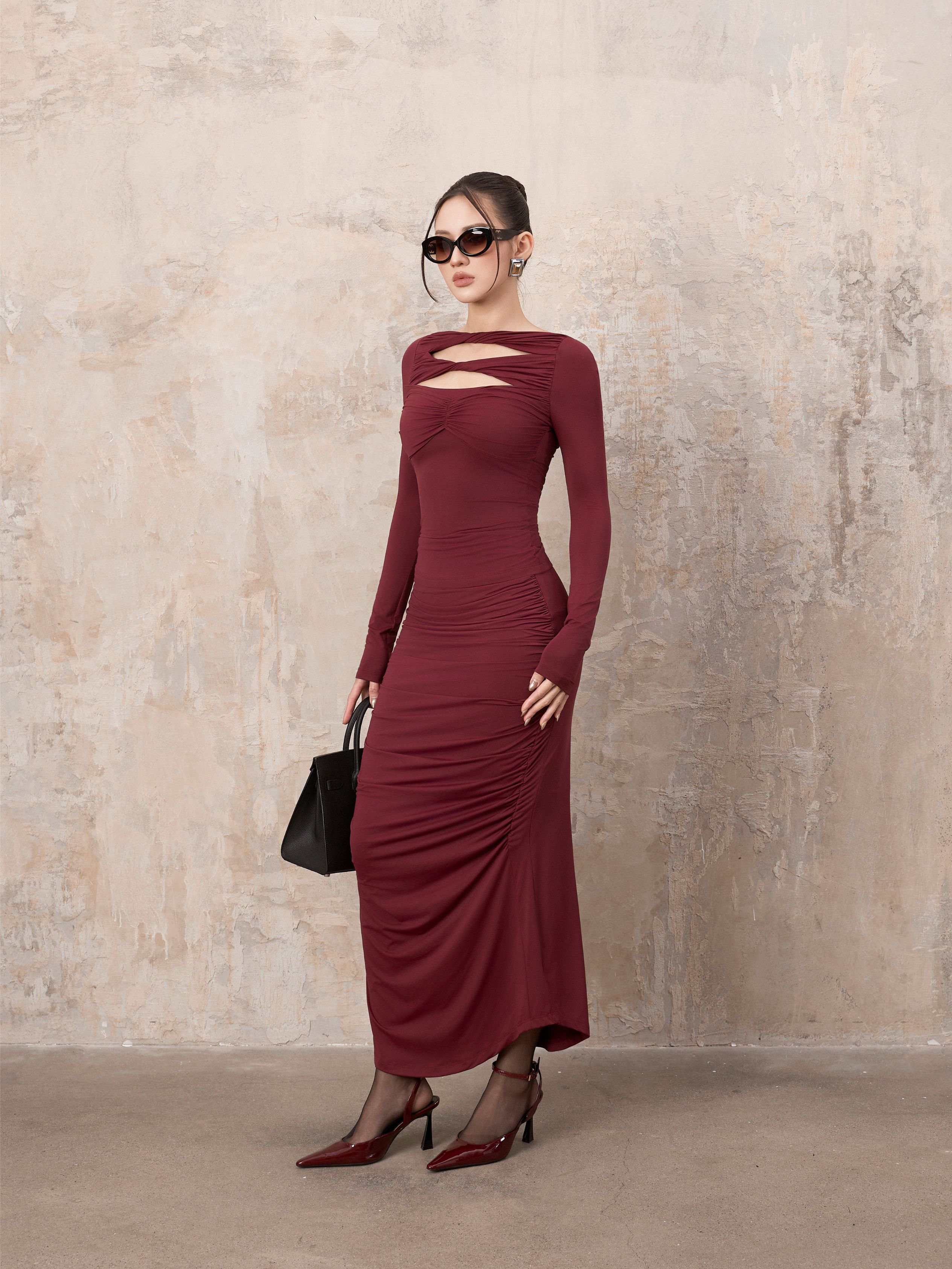 Chân Váy Midi Xếp Nhún