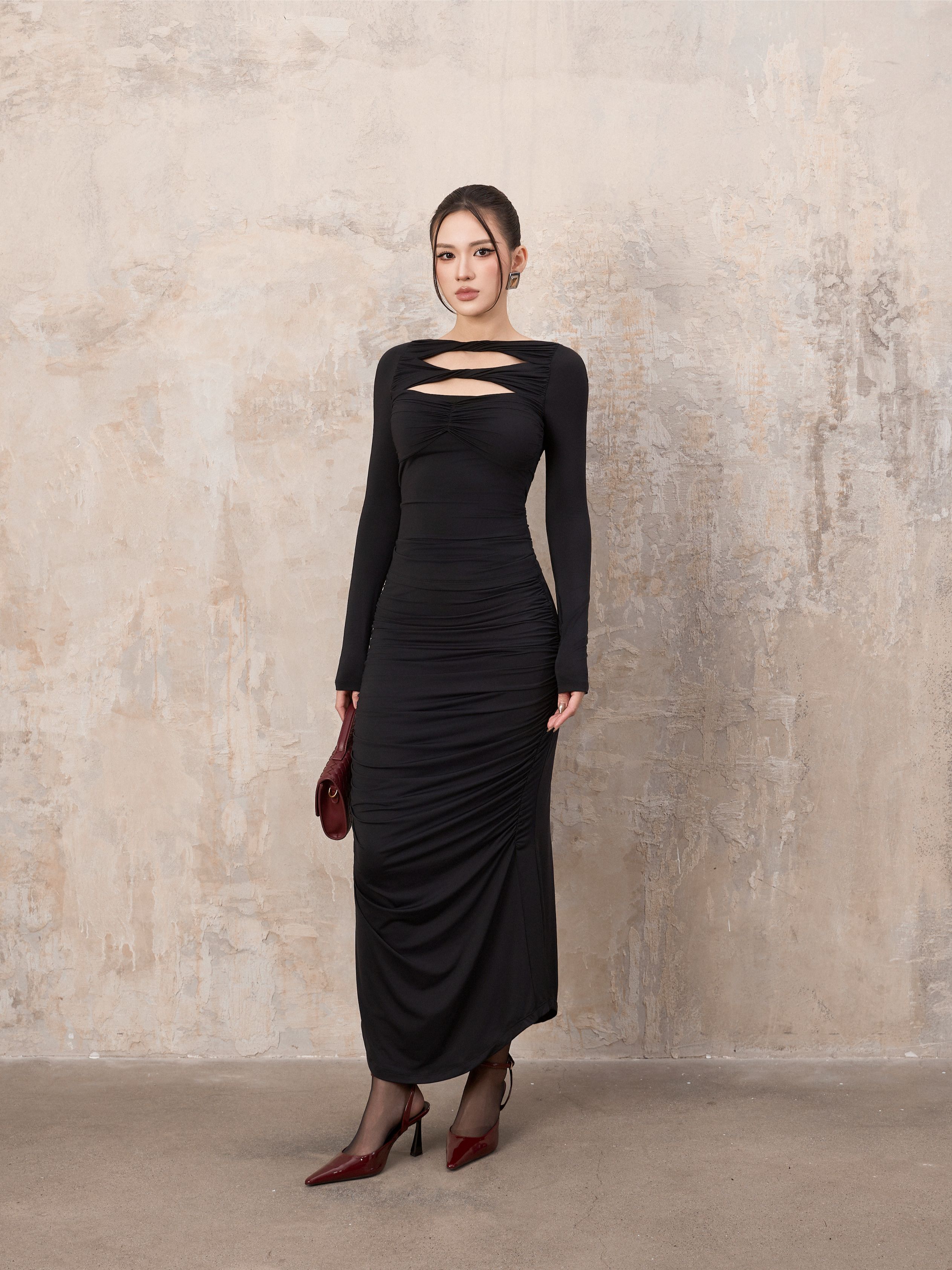 Chân Váy Midi Xếp Nhún