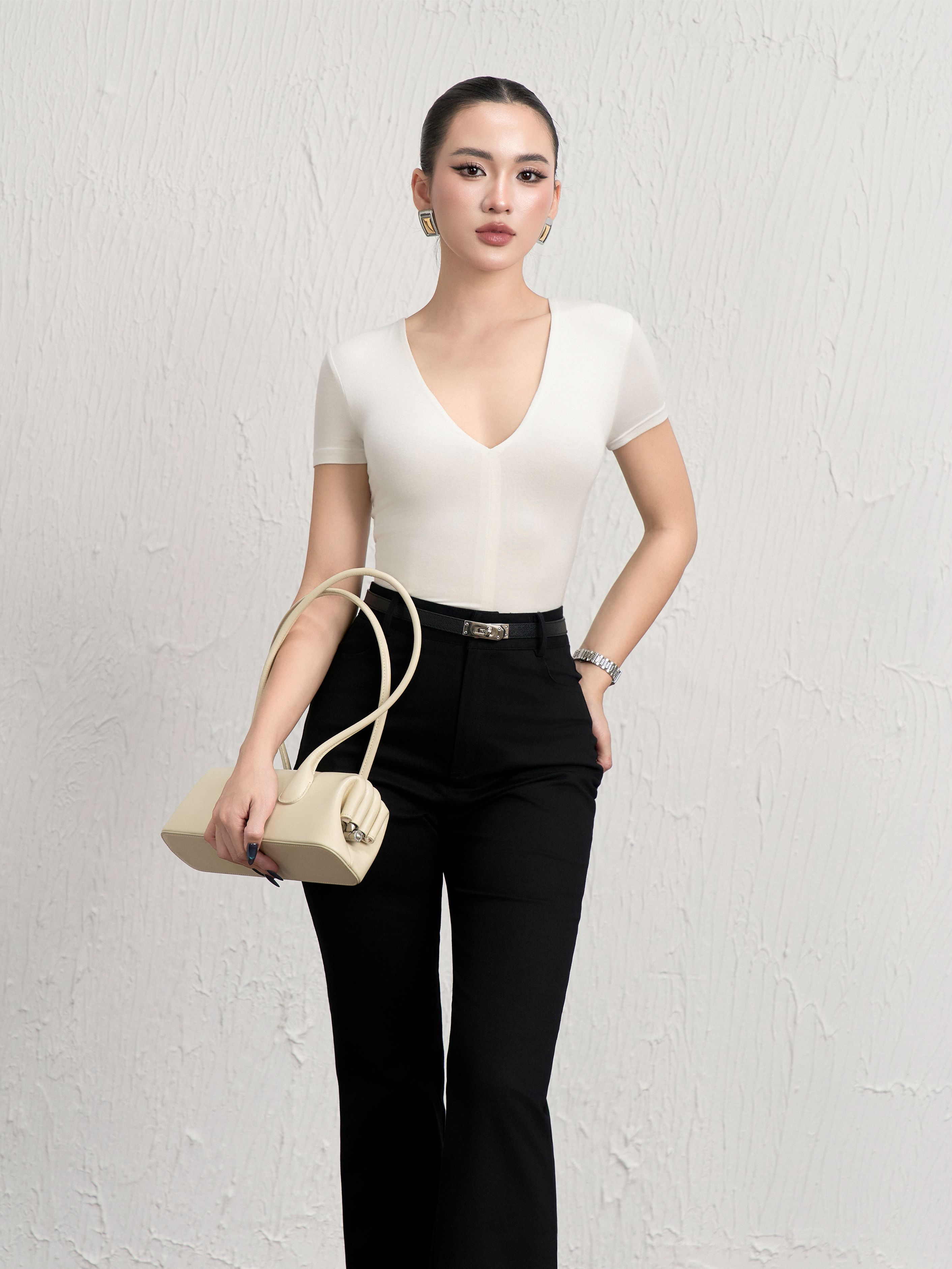 Áo Ngắn Tay Cổ Tim 4 - NT64T
