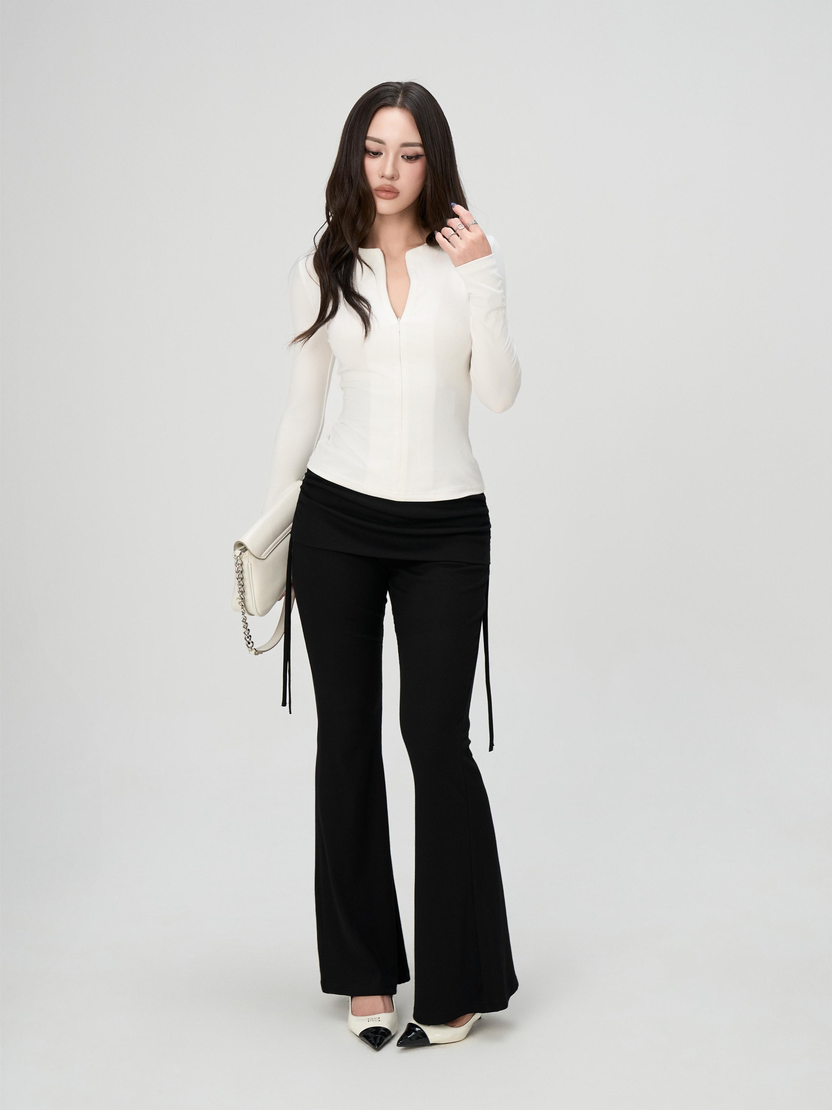 Quần Ống Vẩy Nữ BUSY Cạp Nhún Thun Tăm Rayon - QOV