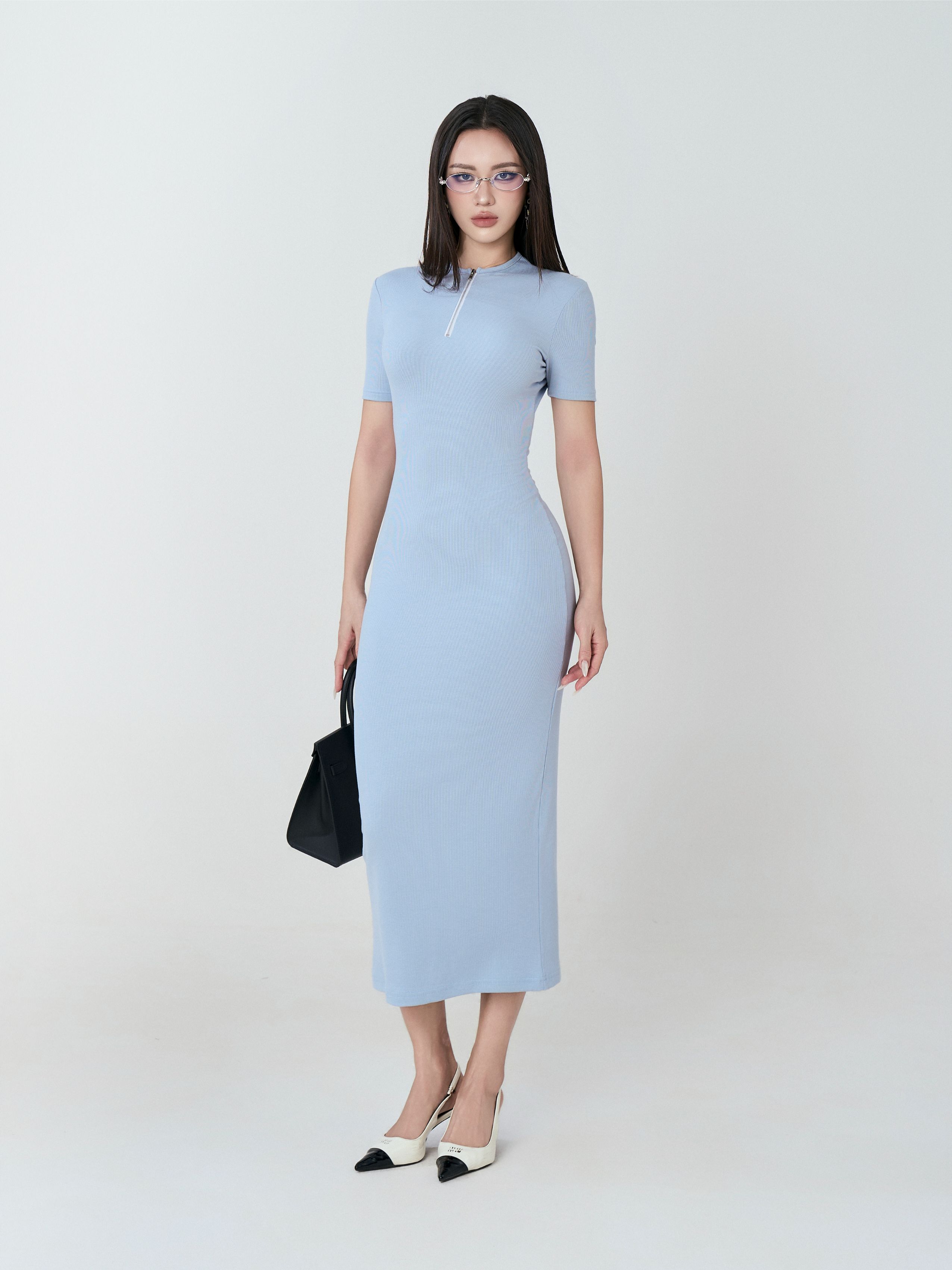 Váy Ngắn Tay Cổ Khoá - VNT31