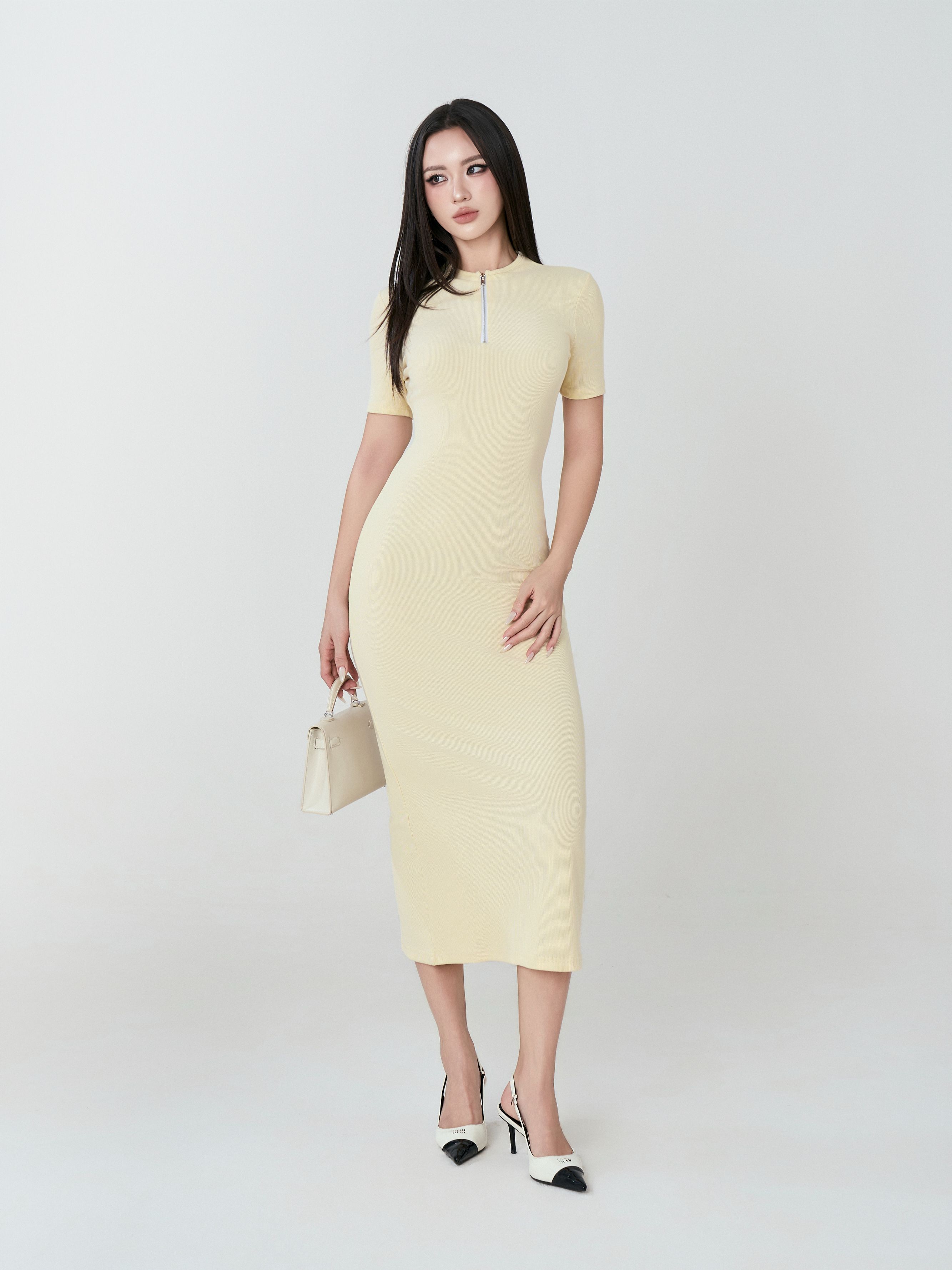 Váy Ngắn Tay Cổ Khoá - VNT31