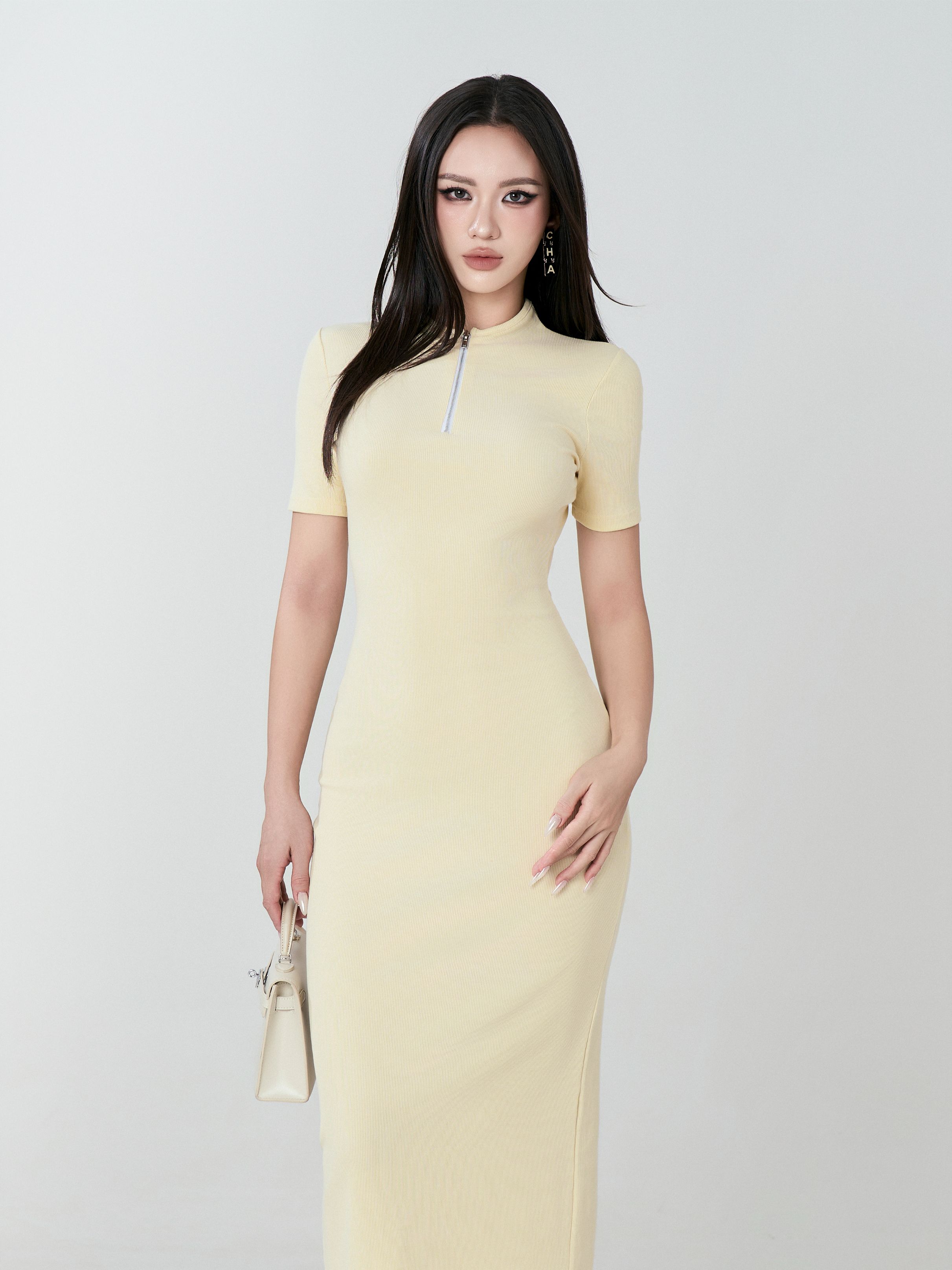 Váy Ngắn Tay Cổ Khoá - VNT31