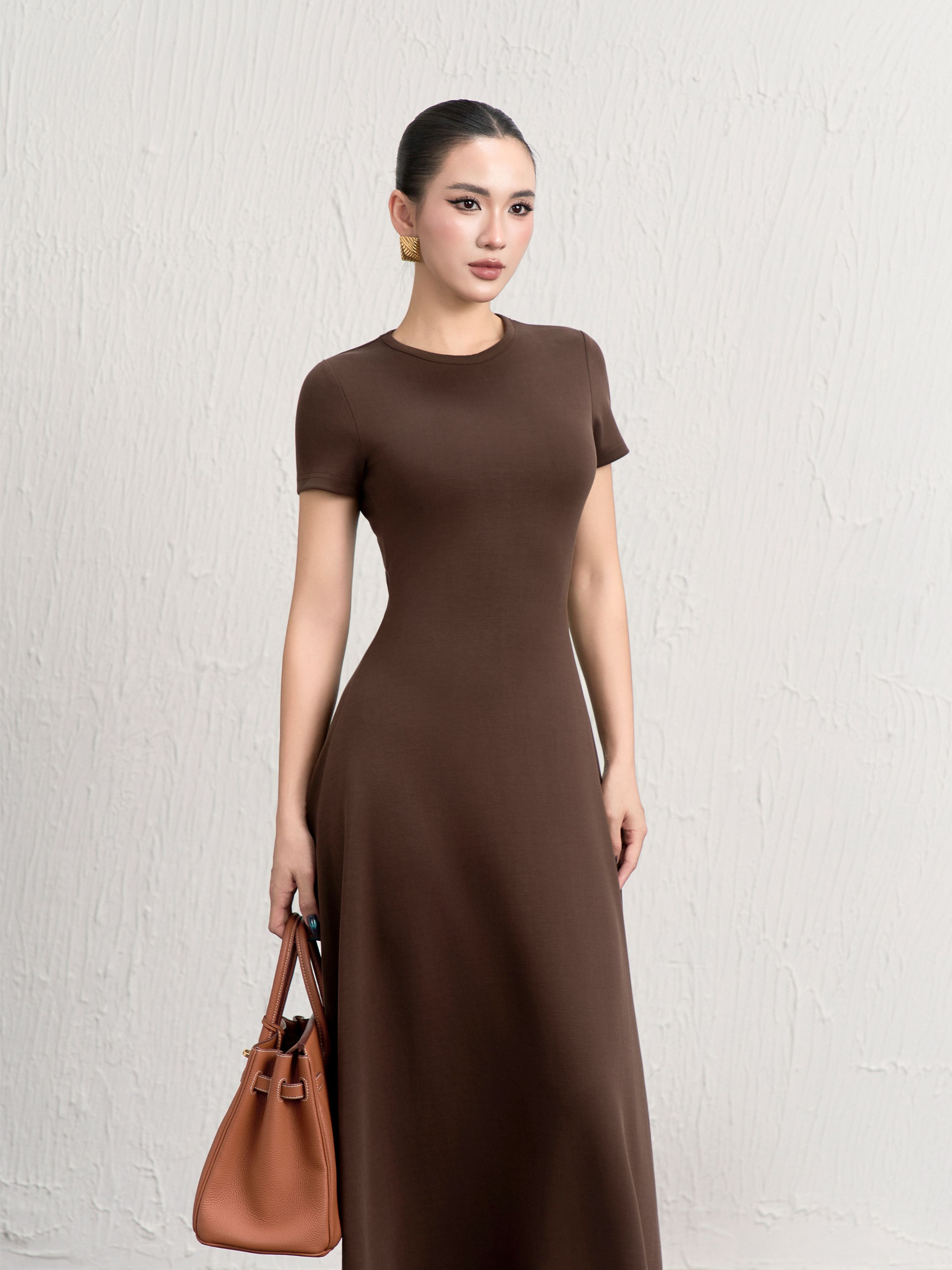 Váy Ngắn Tay Cổ Viền Xoè 2 - VNT24