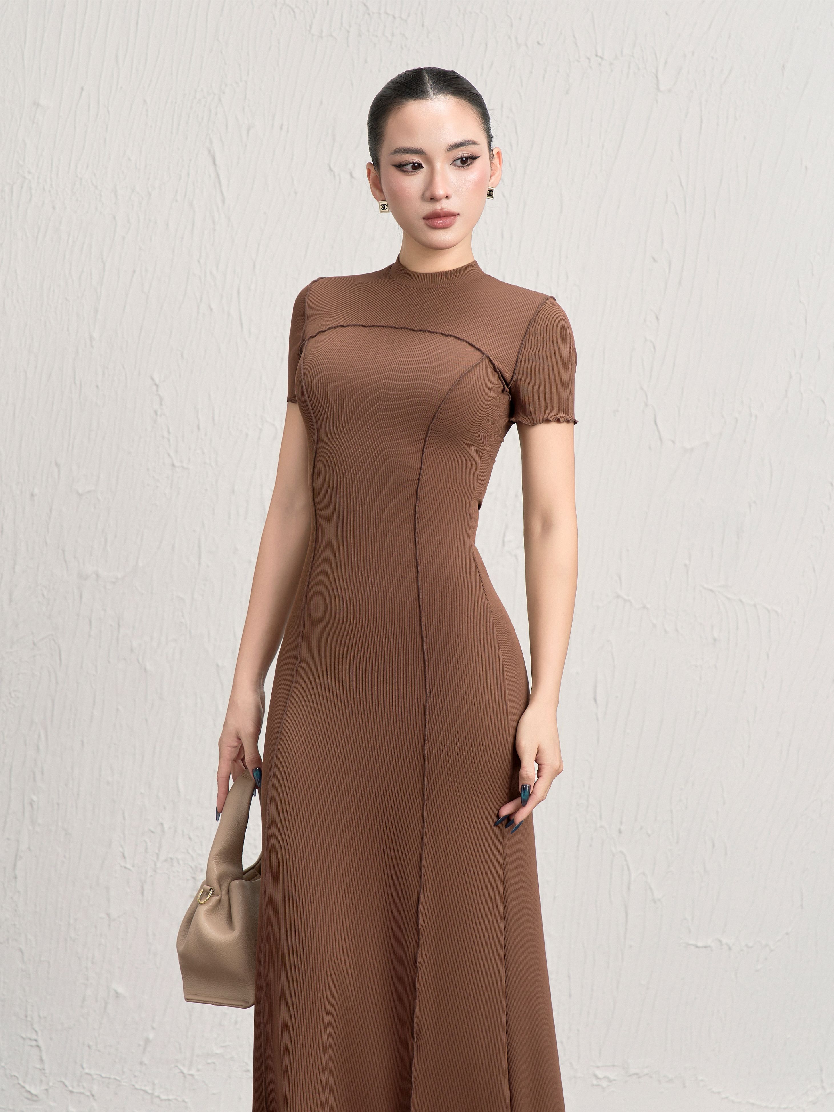 Váy Ngắn Tay Ghép Thân - VNT30