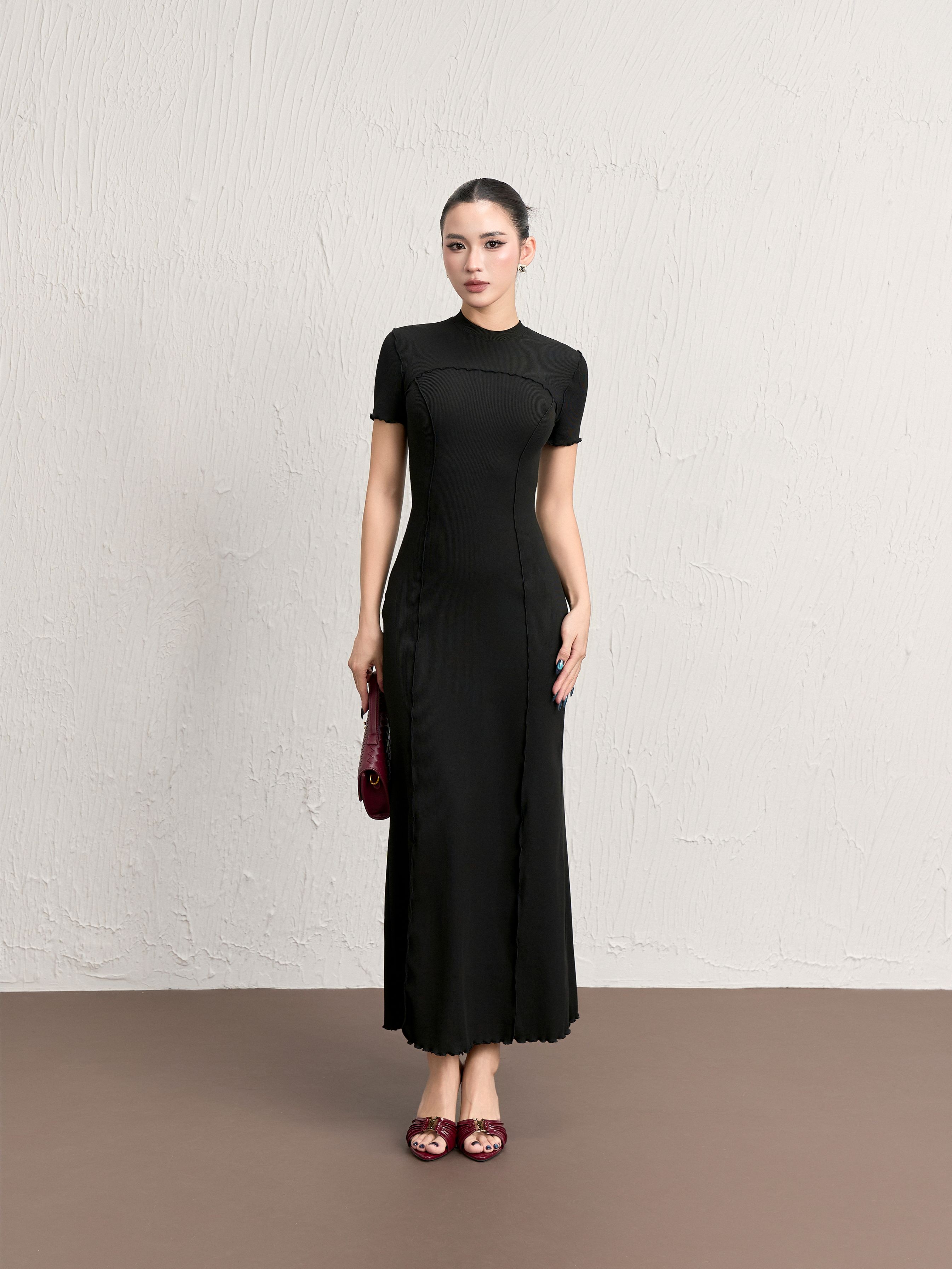 Váy Ngắn Tay Ghép Thân - VNT30