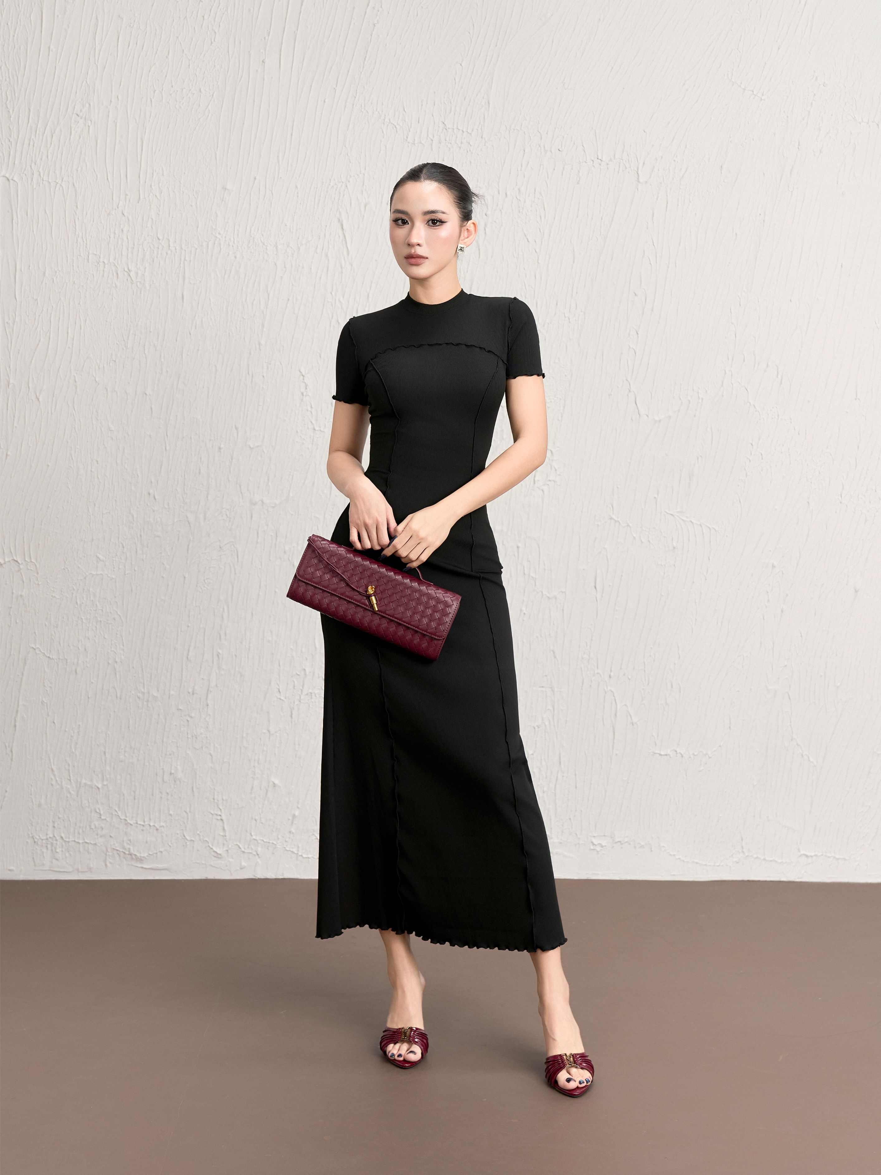Váy Ngắn Tay Ghép Thân - VNT30
