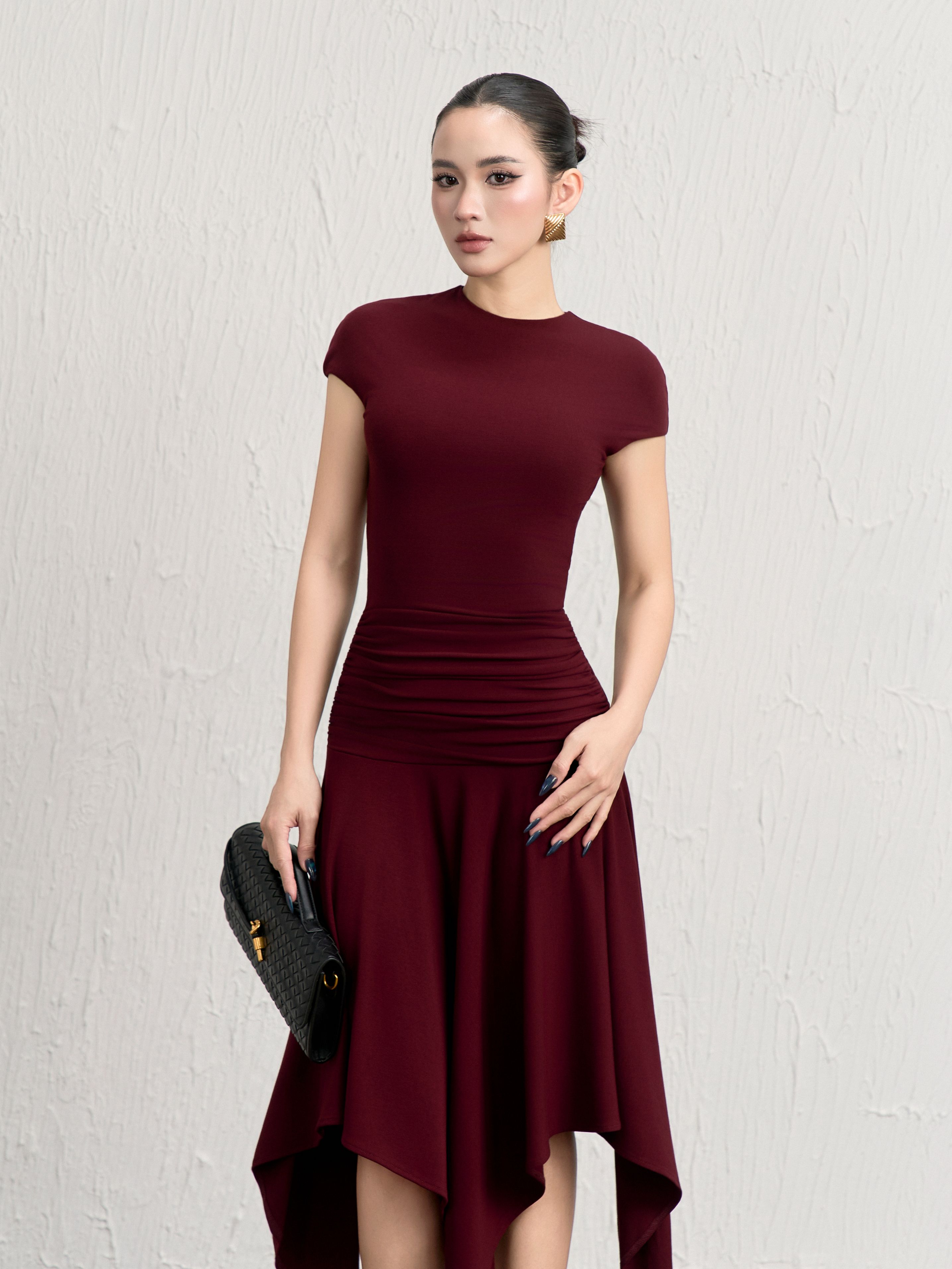 Váy Ngắn Tay Liền Cổ Leo - VNT28