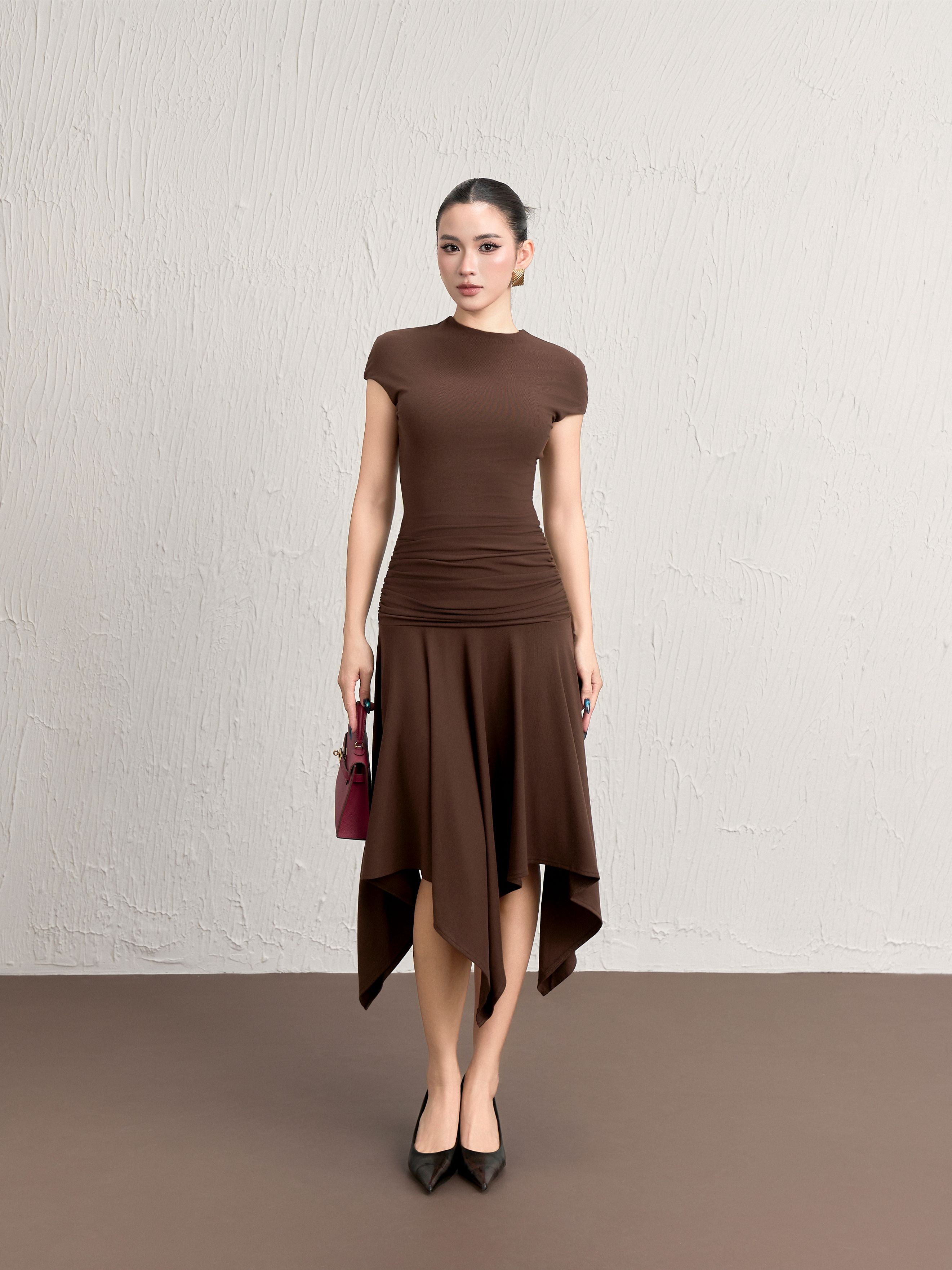 Váy Ngắn Tay Liền Cổ Leo - VNT28