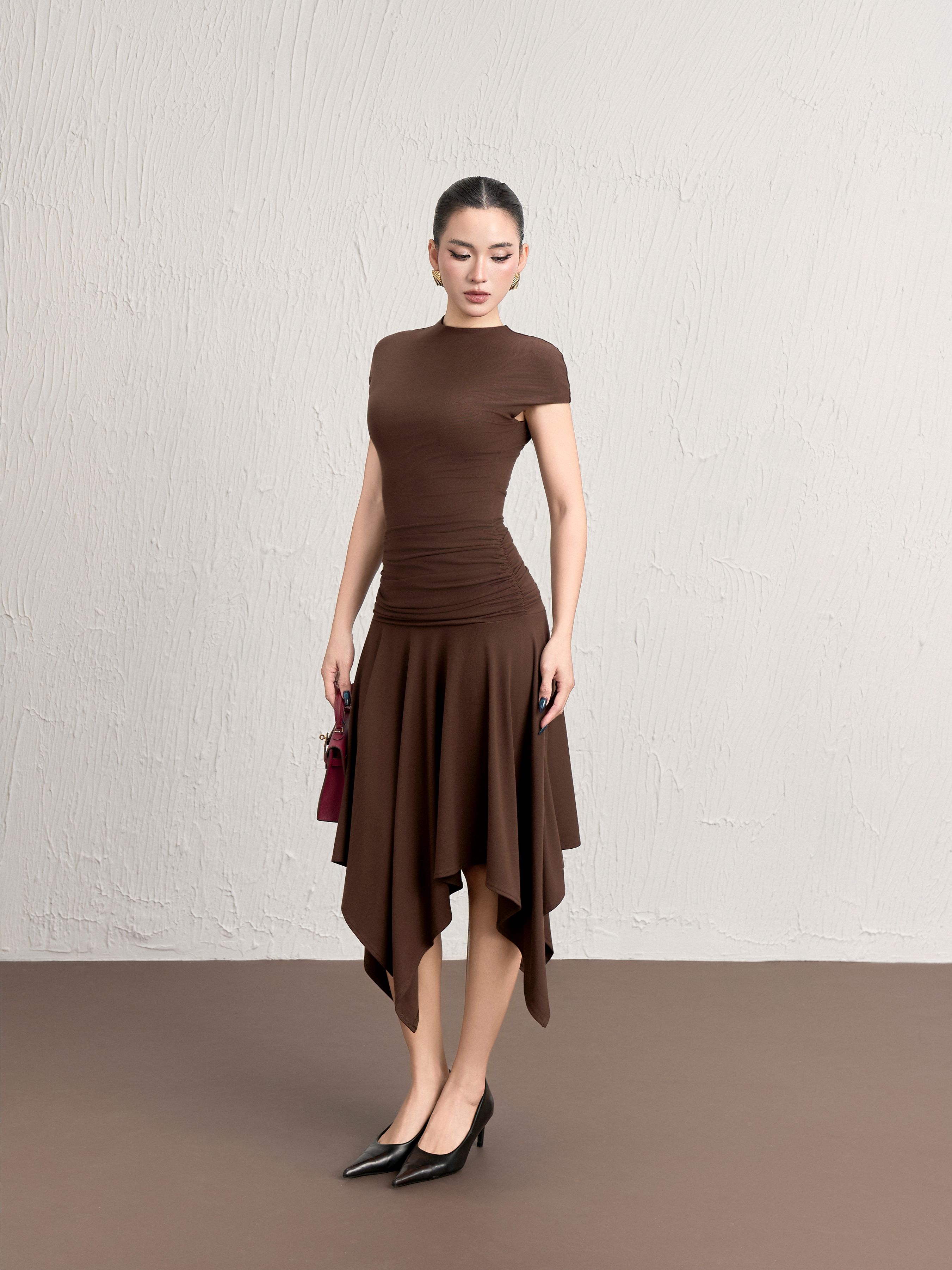 Váy Ngắn Tay Liền Cổ Leo - VNT28