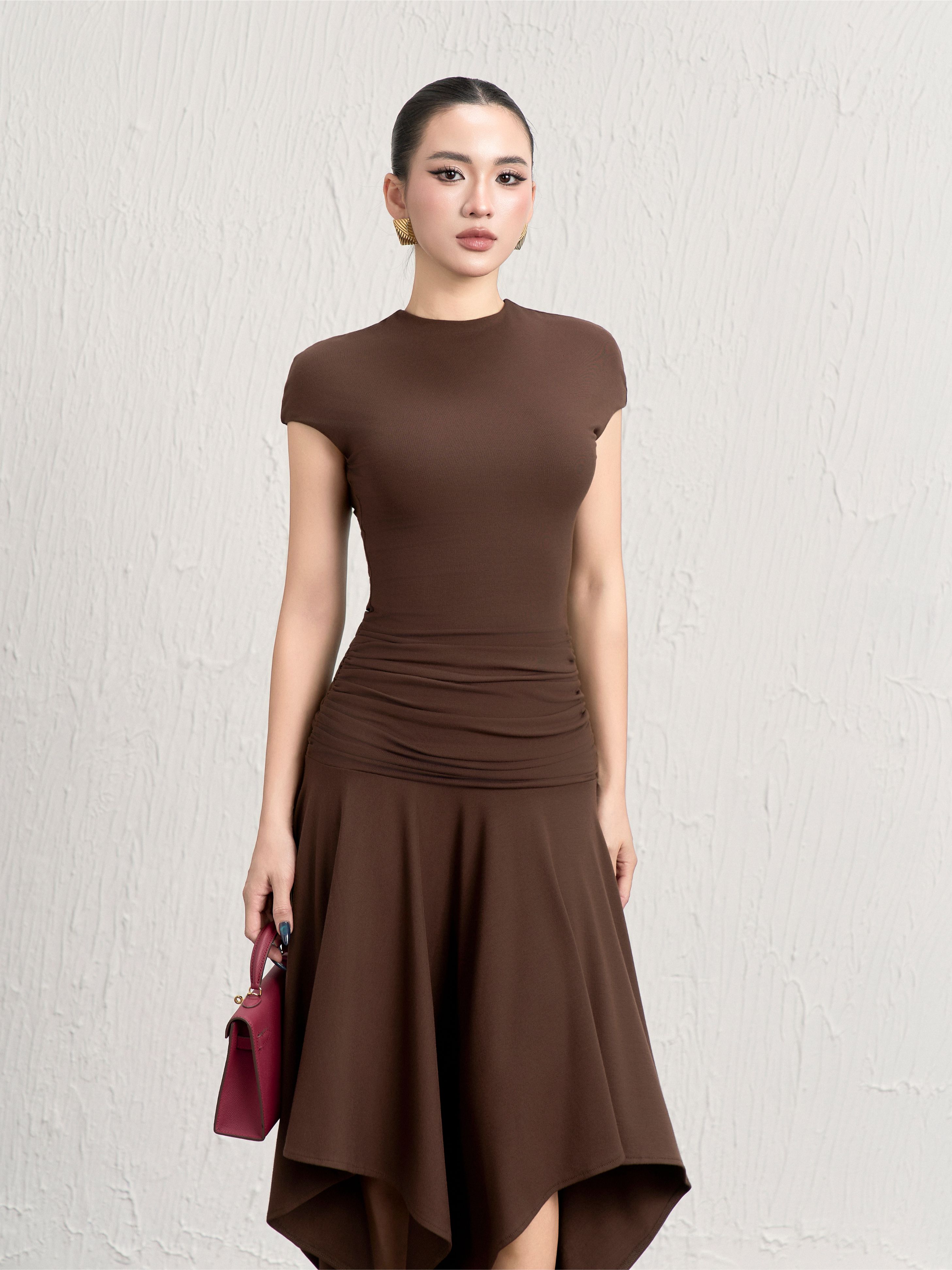 Váy Ngắn Tay Liền Cổ Leo - VNT28