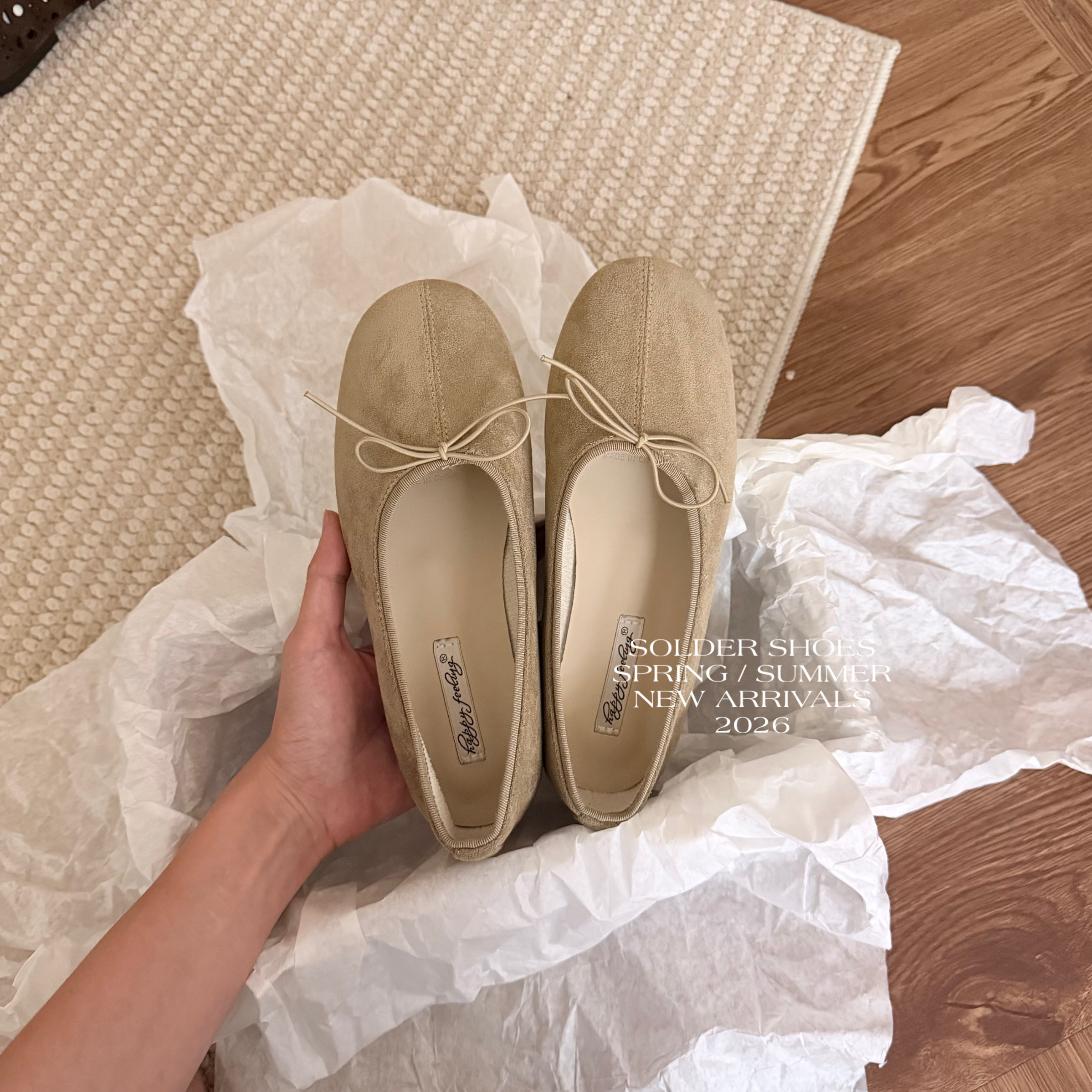 GIÀY BÚP BÊ HAPPY FEELING 702-1 / NÂU NHẠT