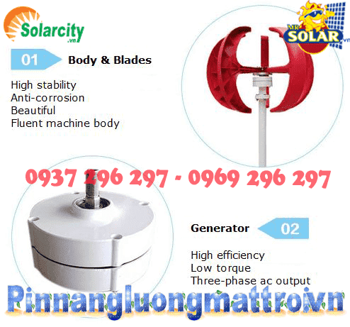 MOTOR TUA BIN GIÓ SOLARCITY 15KW