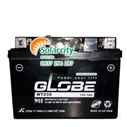 ẮC QUY XE MÁY GLOBE 12V- 5AH (WTZ5S)