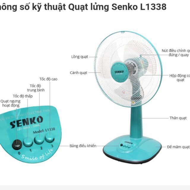 Quạt lửng ống nhựa Senko L1338