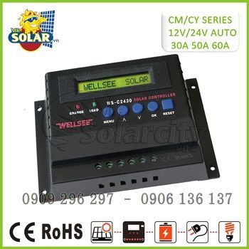 CONTROLLER SOLAR CHARGE PWM6024A-12V/24V /60A LCD