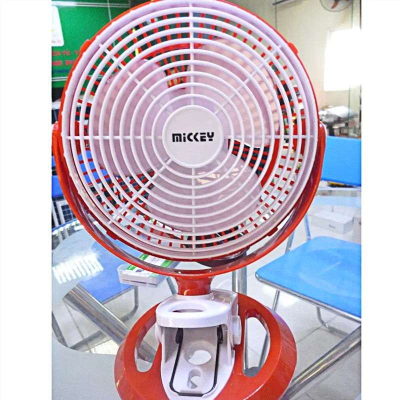 Quạt kẹp 12V tích điện sạc Mini MICKEY