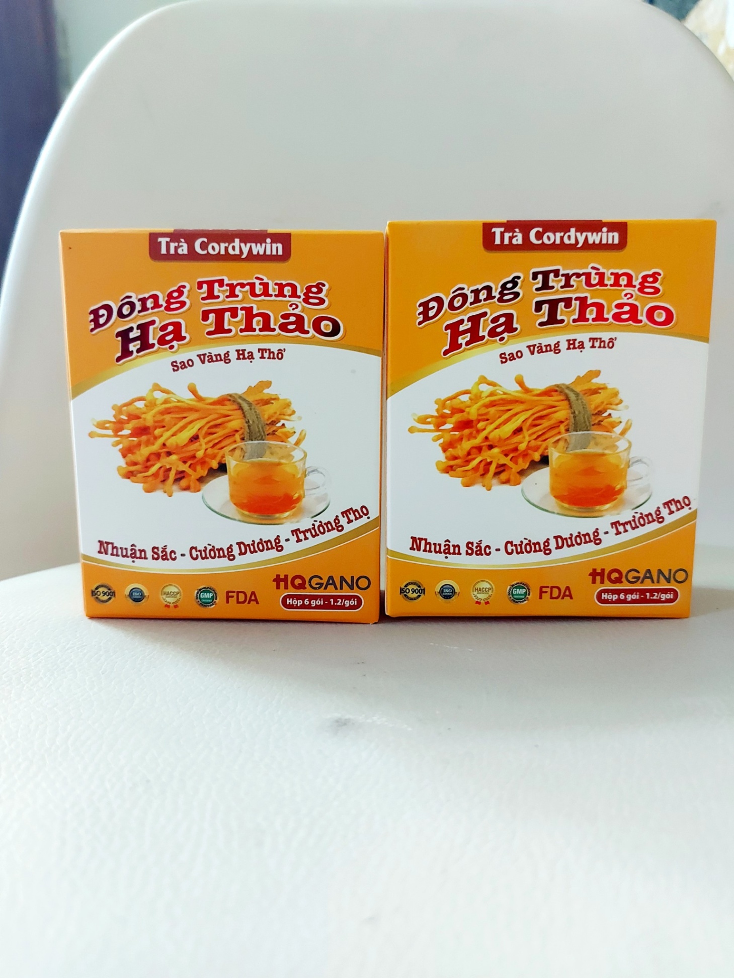 Set 10 tặng 2 Sâm Trà Đông Trùng Hạ Thảo Cordywin tặng 2 Phiếu khám sức khỏe 1.800.000đ và 1 túi khẩu trang cao cấp