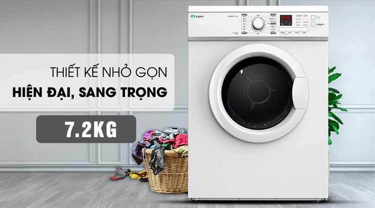 Máy sấy Casper thiết kế nhỏ gọn, sang trọng, hiện đại