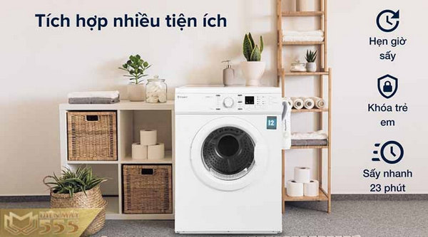 Máy sấy quần áo Casper được tích hợp nhiều tiện ích nổi bật