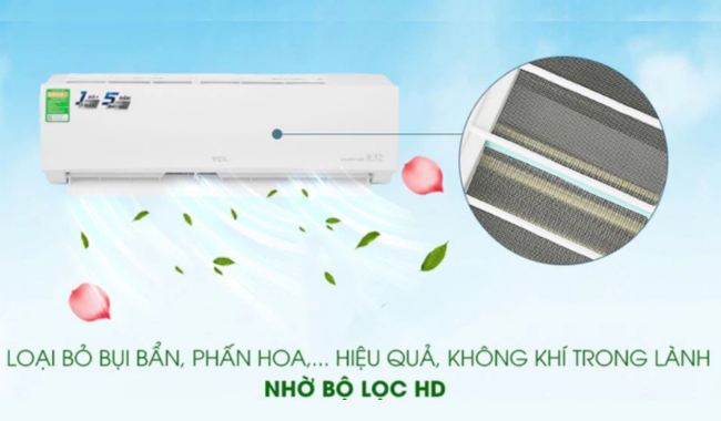 Bộ lọc HD lọc sạch bụi mịn của điều hòa TCL