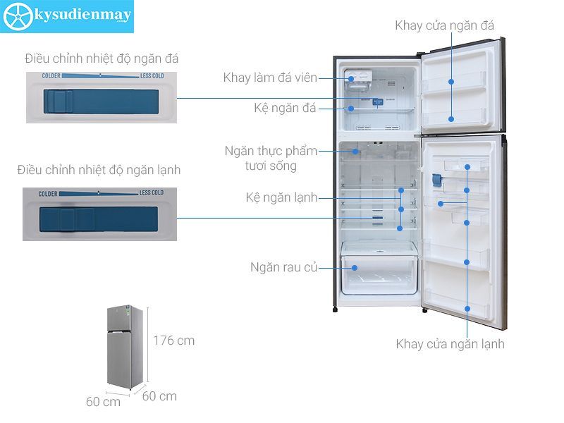 Tủ lạnh Electrolux ETB3700H-H 350 lít Inverter