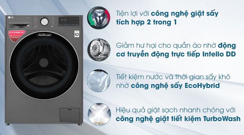 Máy giặt sấy LG FV1450H2B