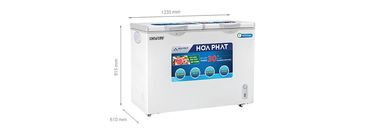 Tủ đông Funiki Hòa Phát 240 lít 2 ngăn Inverter HCFI 606S2Đ2