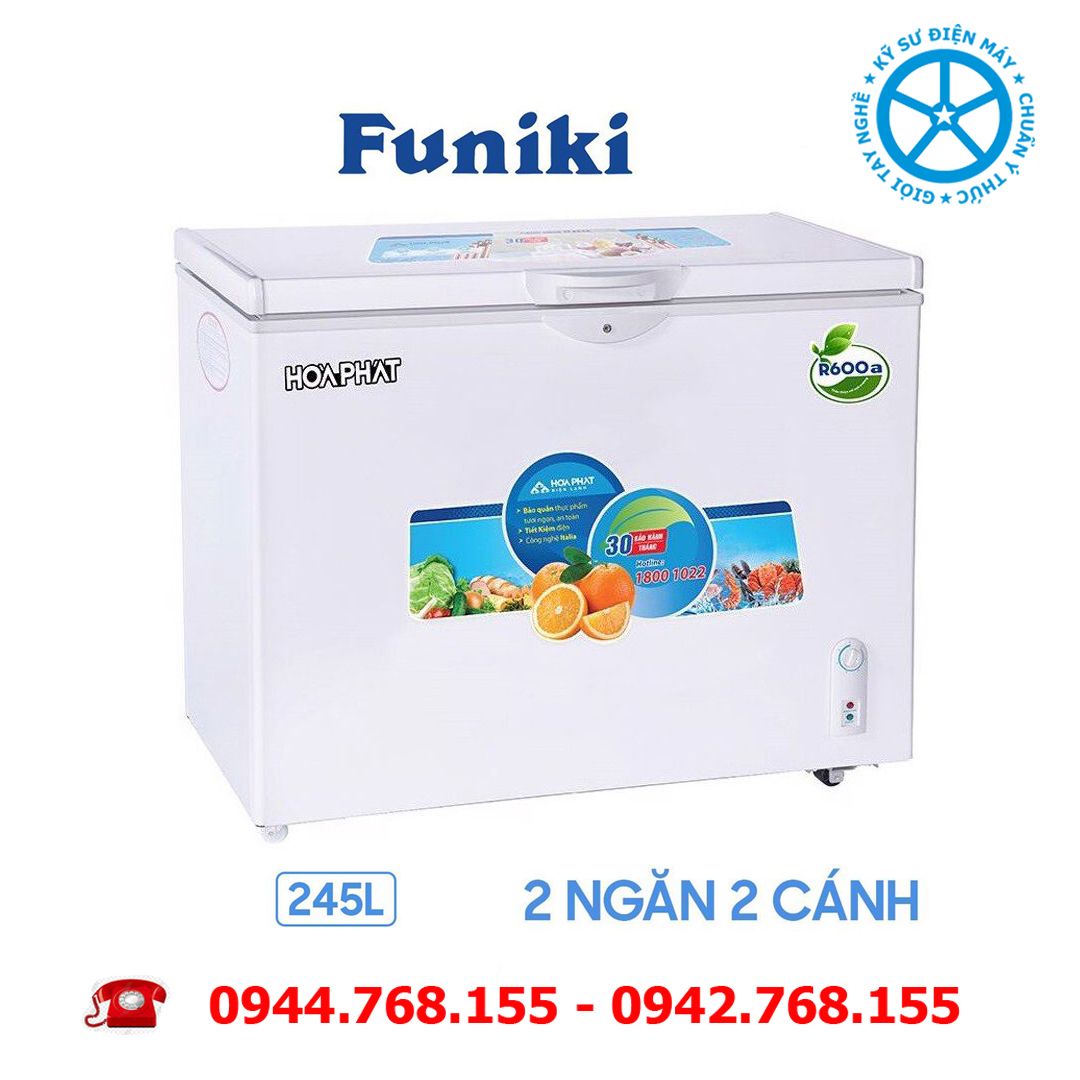 Tủ đông Funiki Hòa Phát 245 lít 2 ngăn dàn đồng HCF 606S2Đ2