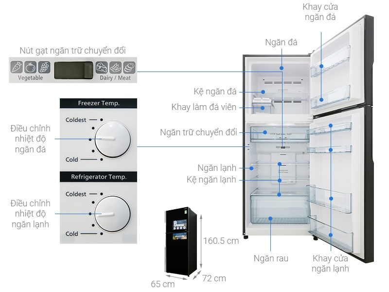 Tủ lạnh Hitachi R-FG560PGV8(GBK) - 450 lít Inverter