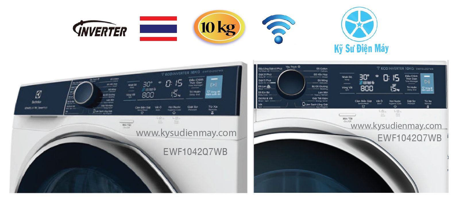 Máy giặt Electrolux EWF1042Q7WB 10kg inverter