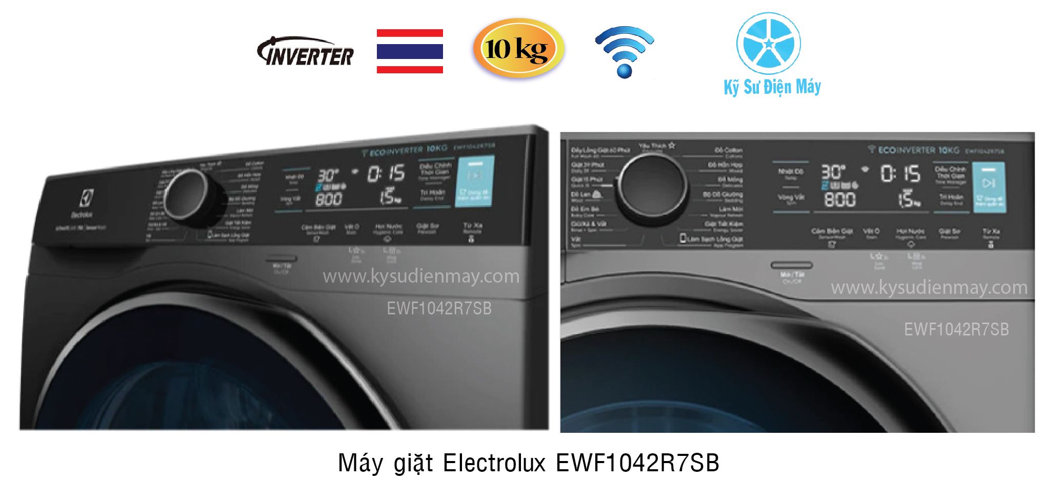 Máy giặt Electrolux EWF1042R7SB 10kg inverter