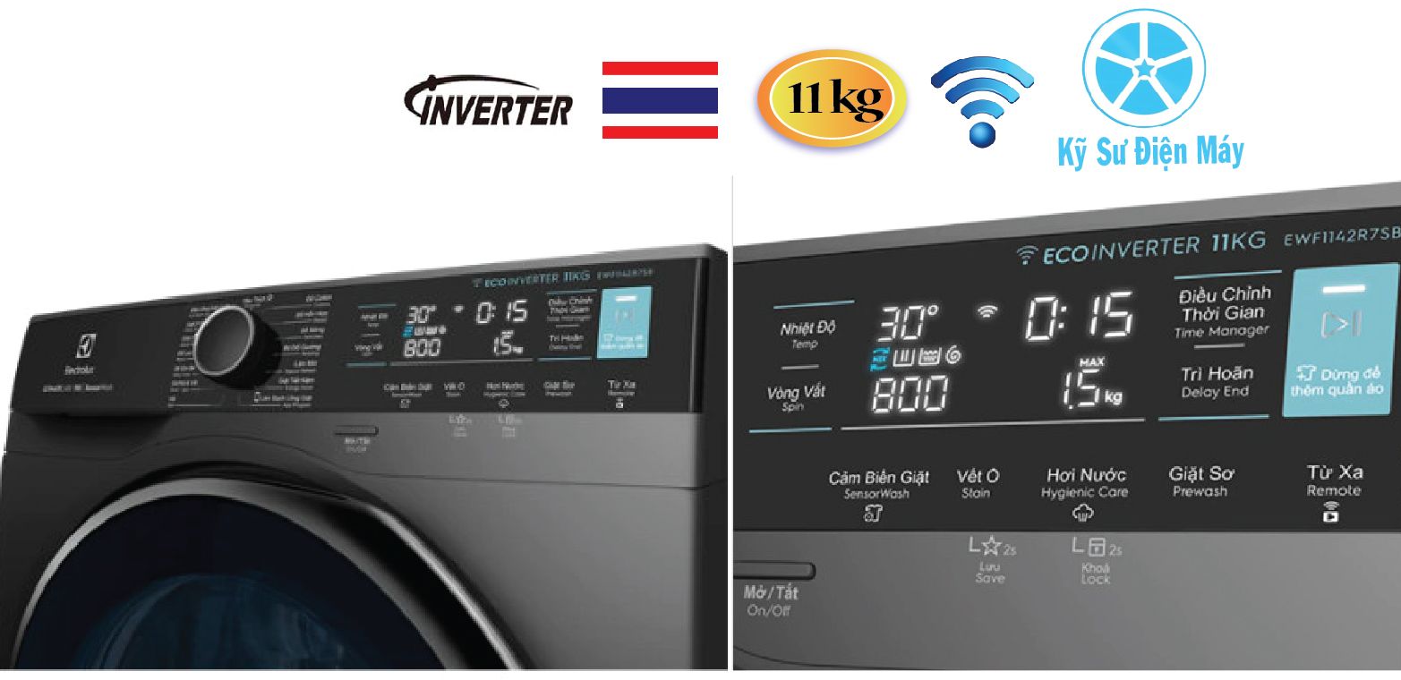 Máy giặt Electrolux EWF1142R7SB 11kg inverter