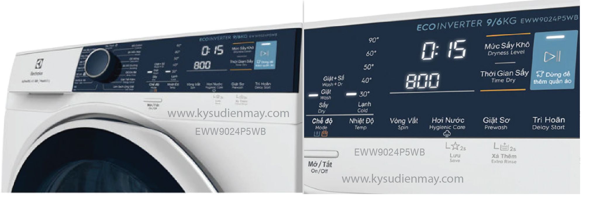 Máy giặt Sấy Electrolux EWW9024P5WB