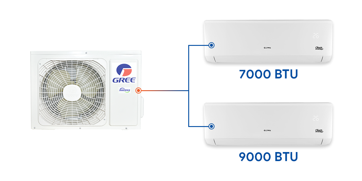 Điều hòa Multi XS Gree 14000BTU 1 chiều inverter GWCD(14)NK6FO/GWC07AAB-K6DNA1B/I/GWC09AAB-K6DNA1B/I