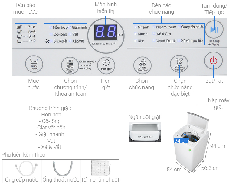 Máy giặt Whirlpool 9.5 kg VWVC9502FW