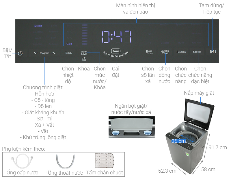 Máy giặt Whirlpool Inverter 10 kg VWIID1002FG