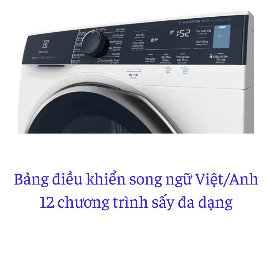 Máy sấy quần áo Electrolux 8kg  EDH803Q7WB