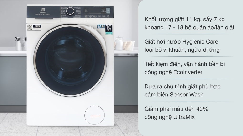 Máy giặt Sấy Electrolux EWW1142Q7WB