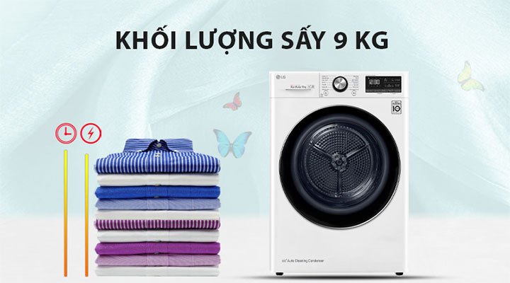 Máy sấy quần áo LG 9 Kg DVHP09W