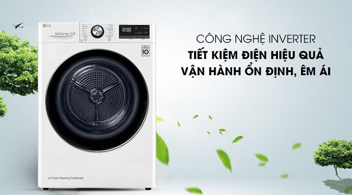 Máy sấy quần áo LG 9 Kg DVHP09W