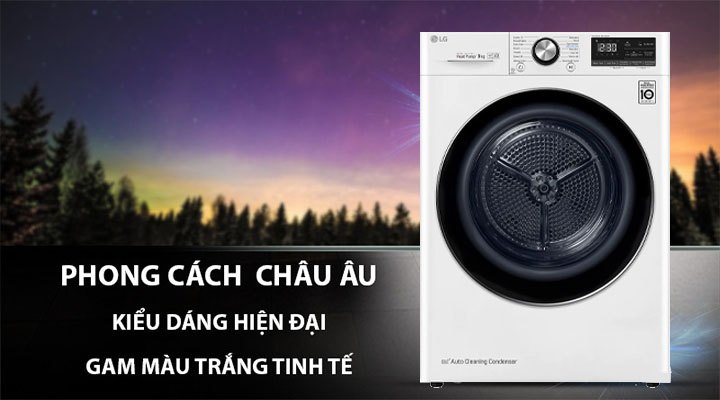 Máy sấy quần áo LG 9 Kg DVHP09W