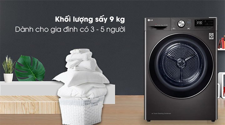 Máy sấy quần áo LG 9kg DVHP09B