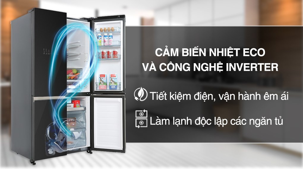 Tủ lạnh Hitachi Inverter 569 lít Multi Door R-WB640VGV0 GBK