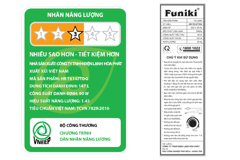 Tủ lạnh Funiki 147 lít HR T6147TDG