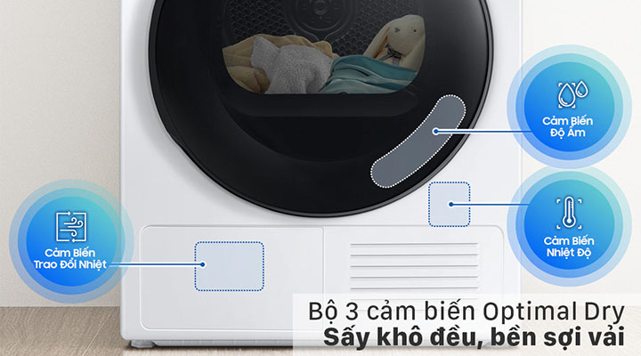 Máy sấy Heat pump-bơm nhiệt Samsung 9kg DV90T7240BH/SV