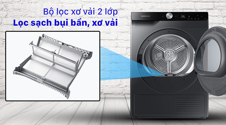 Máy sấy Heatpump-Bơm nhiệt Samsung 9kg DV90T7240BB