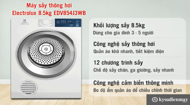 Máy sấy thông hơi Electrolux EDV854J3WB